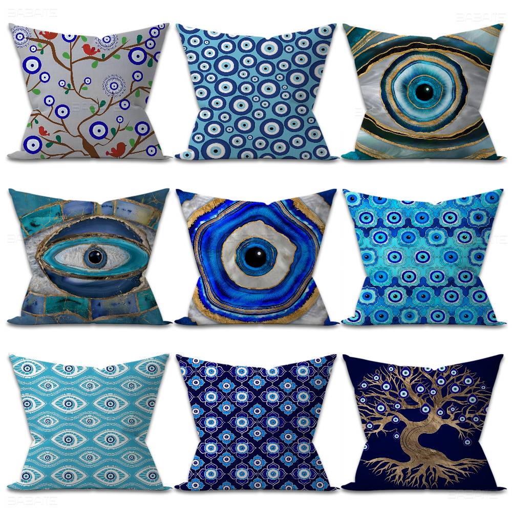 Home Textiles Turkey - Capa de Almofada Olho Turco Azul