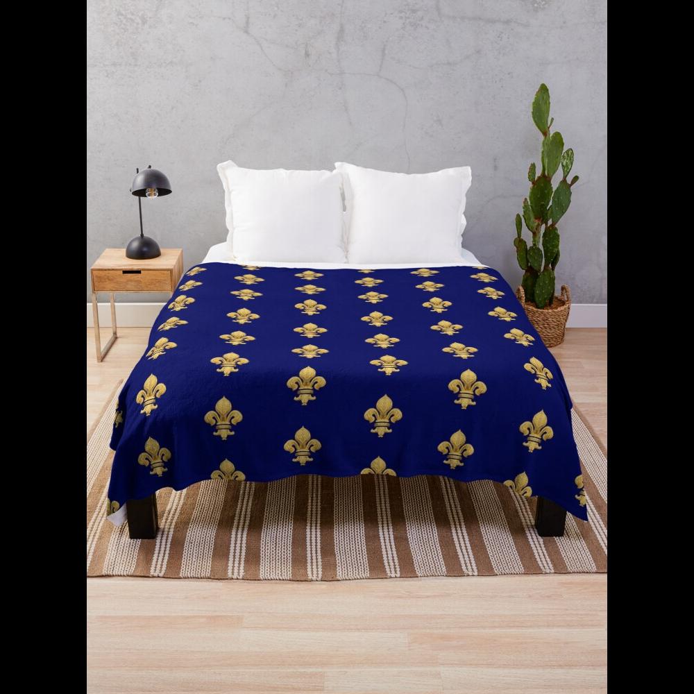 Home Textiles Throw - Royal flleur de lis azul lance