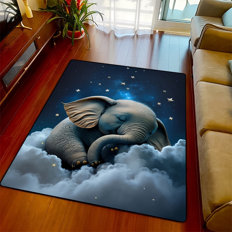 Home Textiles Designer - Tapete de elefante sonhador para berçário