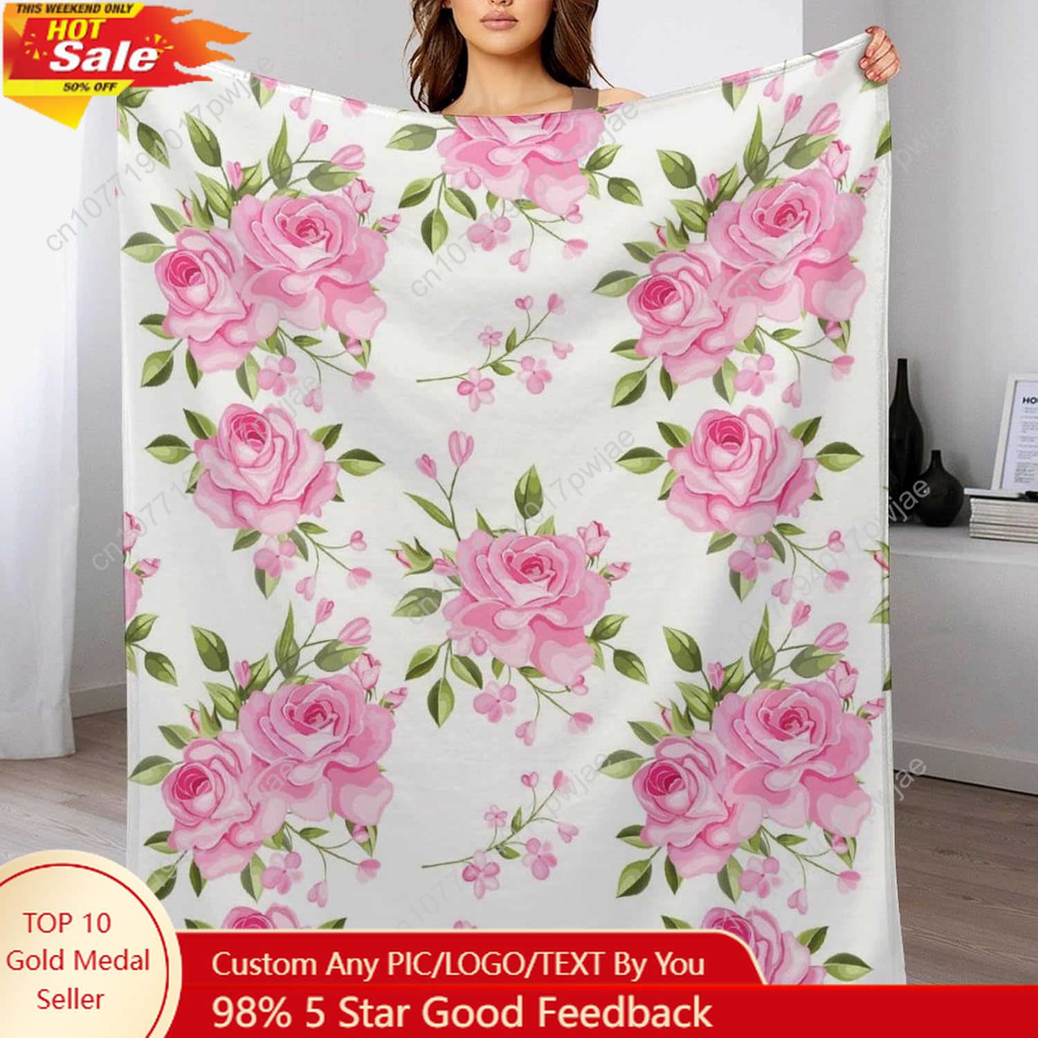 Flor rosa lance cobertor decor - Home Textiles Throw avaliação e preço
