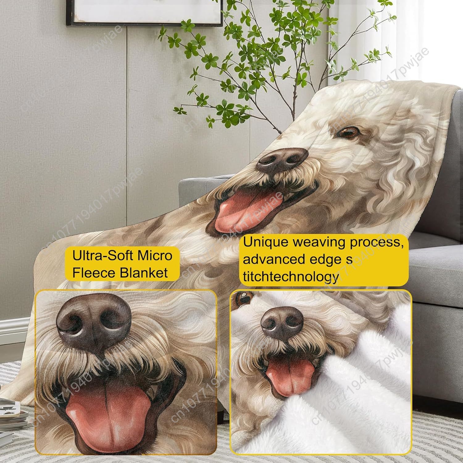Cobertor de retrato de poodle  - Home Textiles Designer avaliação e preço